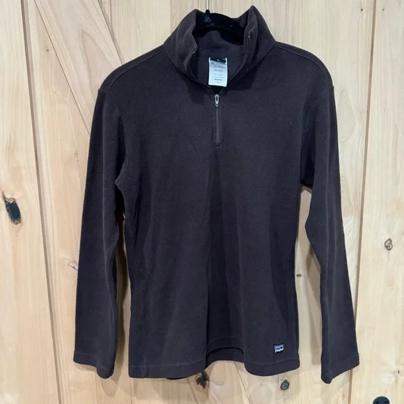 Patagonia 1/4 Quarter Zip Fleece Pullover Sweater Stand-Collar Brown Size Small - Picture 4 of 10